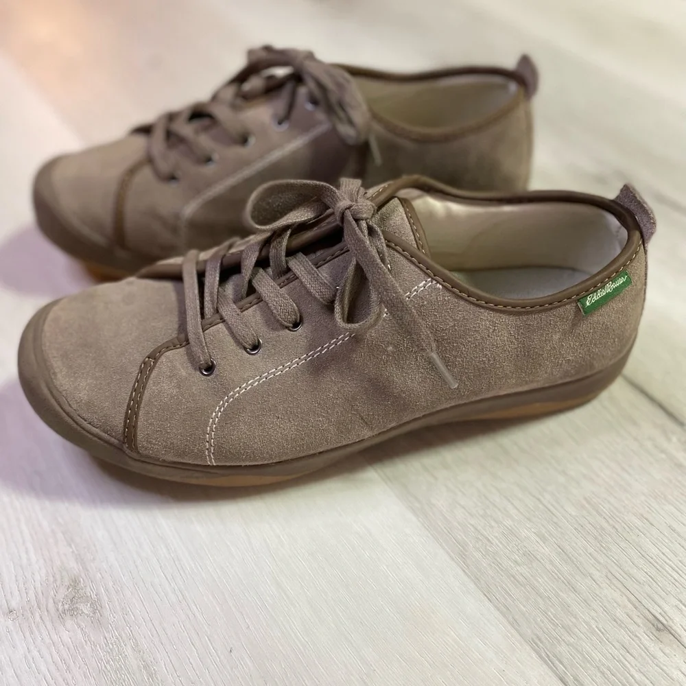 Eddie Bauer Women’s Leather Lace Up Sneakers Henderson Pine Suede Brown Size 10